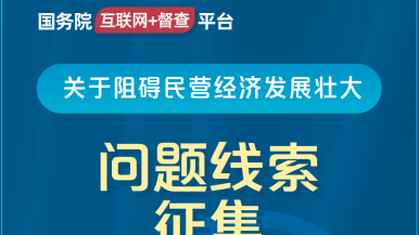 黄片白丝白虎自慰国务院“互联网+督查”平台公开征集阻碍民营经济发展壮大问题线索